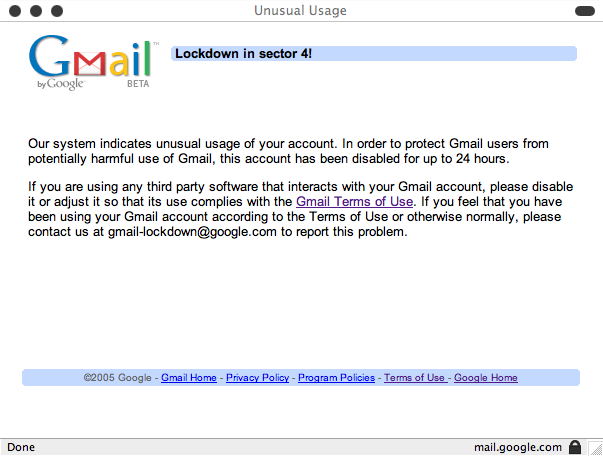 Gmail Lockdown